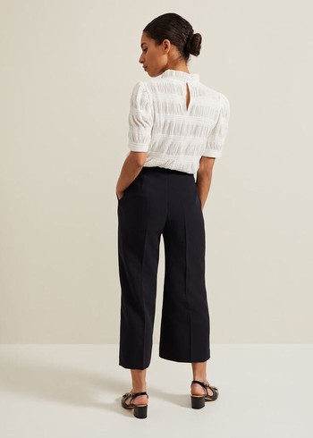 Phase Eight Petite Aubrielle Clean Crepe Culottes Trousers Navy Australia | DS6034591